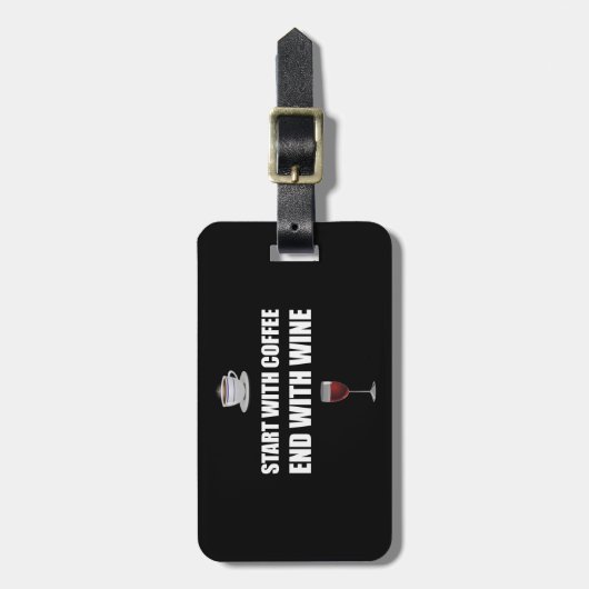 Begin met Koffieeindwijn Bagagelabel (Voorkant verticaal)