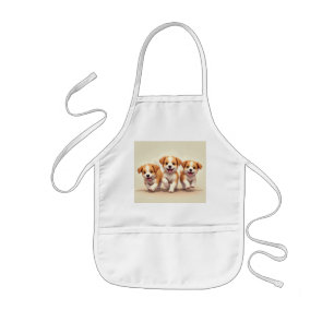 Begin met koken met een schattige hond kinder schort