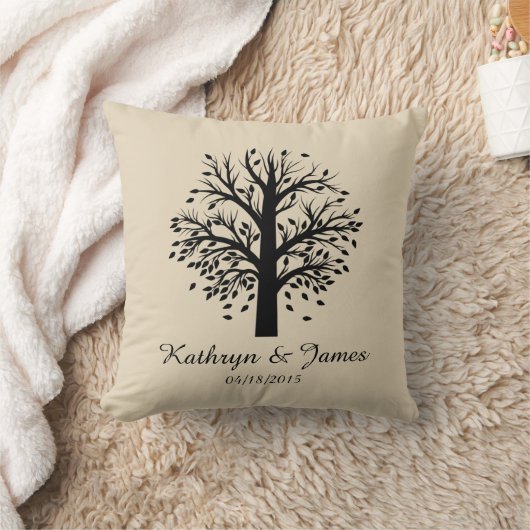 Begin nieuwe familiestructuur, namen/datum; zwart/ kussen (Deken)