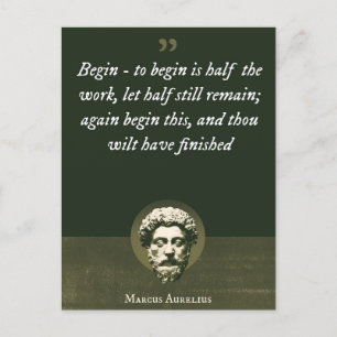 Begin - om te beginnen is de helft van het werk, l briefkaart