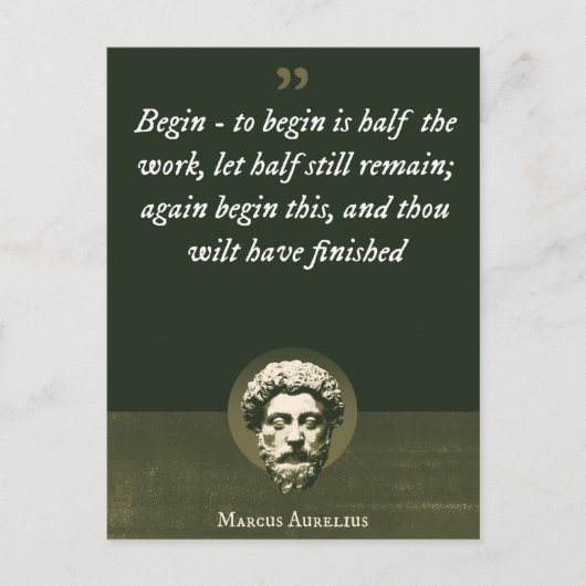 Begin - om te beginnen is de helft van het werk, l briefkaart (Voorkant)