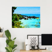 BEGIN ONDER $20 - Beach in St. George Bermuda Poster (Thuiskantoor)