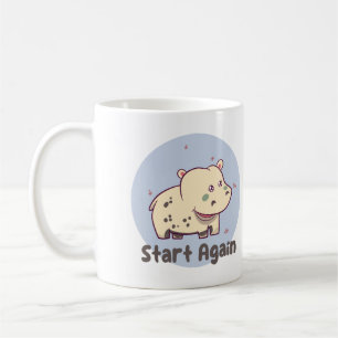 Begin opnieuw met Kawaii baby leuke grappige hippo Koffiemok