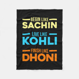 Begin Sachin Leef als Kohli Finish Dhoni Cricket Fleece Deken