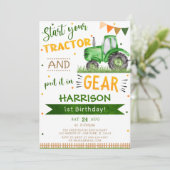Begin uw Tractor en zet 1st Birthday in Kaart (Staand voorkant)