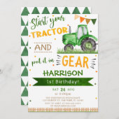 Begin uw Tractor en zet 1st Birthday in Kaart (Voorkant / Achterkant)