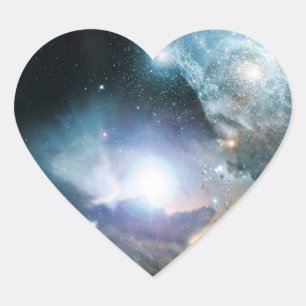 Begin van het universum hart sticker