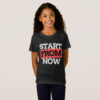 Begin vanaf nu Motivatie typografie citaten T-shirt