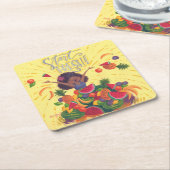 Begin vers! vierkante kartonnen onderzetter (Schuin)