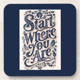 Begin waar je decoratieve typografie bent bier onderzetter