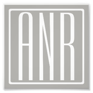 Beginletter Monogram Wit Op Lichtgrijs Foto Afdruk