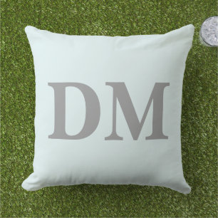 Beginletters moderne letters blauw en grijs Minima Buitenkussen