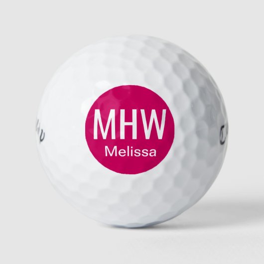 Beginletters Naam Heet Roze Golfballen (Voorkant)
