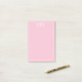 Beginletters Roze Post-it® Notes (Op bureau)