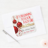 Beginnen te lijken op Kerstmis Custom Vierkante Sticker (Envelop)