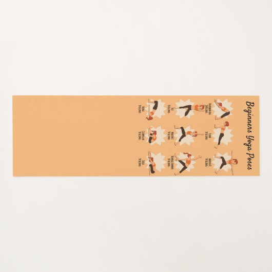 Beginners Yoga Poses Instructioneel Yogamat (Achterkant (horizontaal))