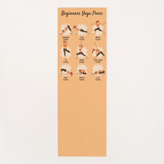 Beginners Yoga Poses Instructioneel Yogamat (Voorkant)
