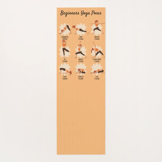 Beginners Yoga Poses Instructioneel Yogamat (Achterkant)