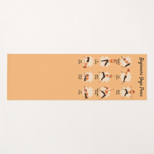 Beginners Yoga Poses Instructioneel Yogamat (Voorkant (horizontaal))