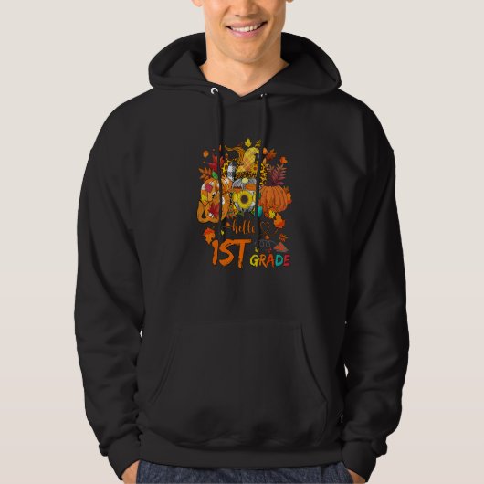 Beginning Of Autumn Fall Teacher Sunflower Hello 1 Hoodie (Voorkant)