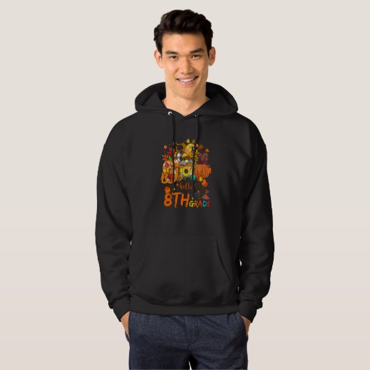 Beginning Of Autumn Fall Teacher Sunflower Hello 8 Hoodie (Voorkant volledig)