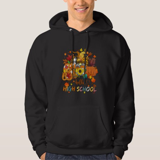 Beginning Of Autumn Fall Teacher Sunflower Hello H Hoodie (Voorkant)