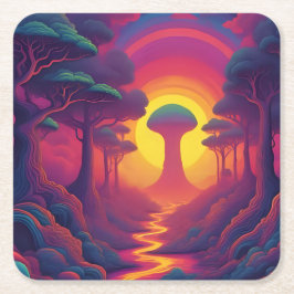 Beginning of The Fall Art Vierkante Kartonnen Onderzetter