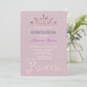 BEGINSEL VAN QUINCEAÑERA-INVITATIE KAART (Staand voorkant)