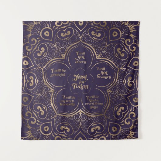 Beginselen van Reiki - Reiki beschermt Paars en go Wandkleed (Voorkant)