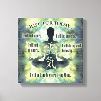 Beginselen van Reiki - Reiki Preepts Canvas Afdruk