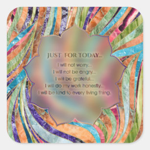 Beginselen van Reiki - Reiki Preepts Vierkante Sticker