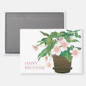 Begonia Birthday Magnet Magneet (Voorkant / Achterkant)