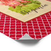 Begonia Botanical en Quatrefoil Poster (Hoek)