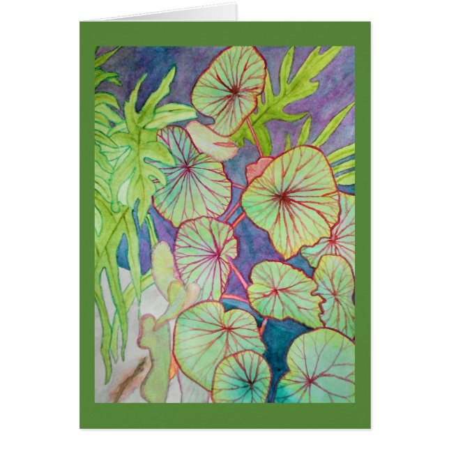 Bégonia et philodendron d'aquarelle (Devant)