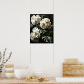 Bégonia Fleurs blanches Poster d'impression (Cuisine)