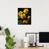 Bégonia Jaune Fleurs Art Imprimer Poster (Bureau à domicile)