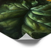 Bégonia Jaune Fleurs Art Imprimer Poster (Coin)