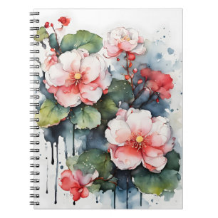Begonia - Waterverf bloemen Notitieboek