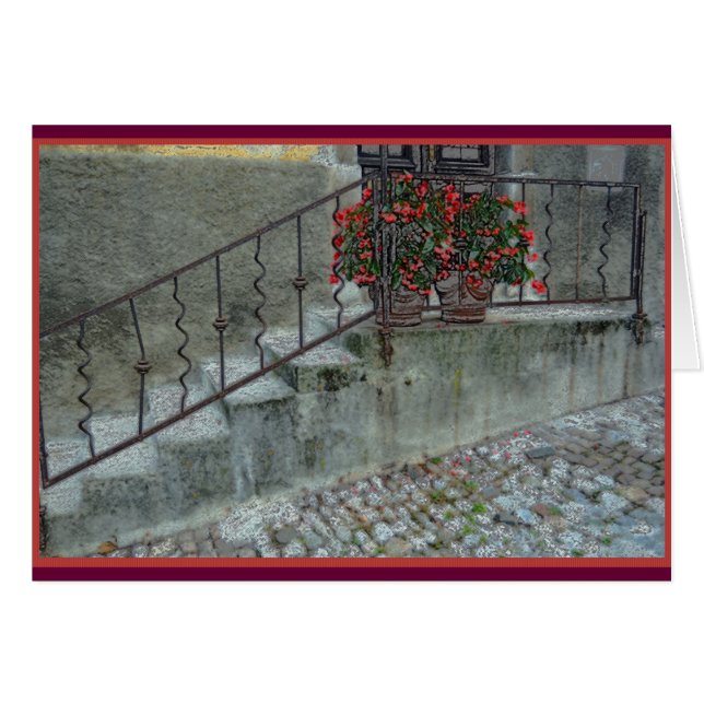 Bégonias sur le stoop de la maison dans (Devant horizontal)