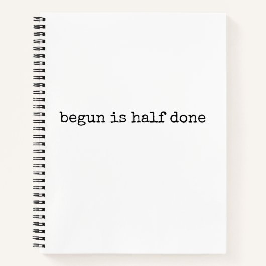 Begonnen is half gedaan, Journal Notitieboek (Voorkant)