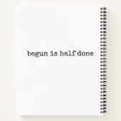 Begonnen is half gedaan, Journal Notitieboek (Achterkant)