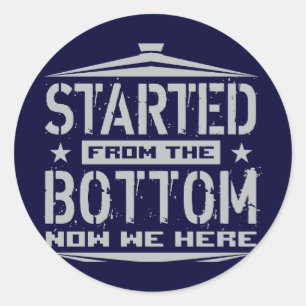 BEGONNEN VAN DE BOTTOM RONDE STICKER