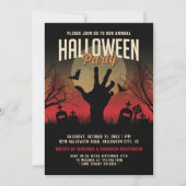 begraafplaats en Moon Halloween Party Kaart (Voorkant)