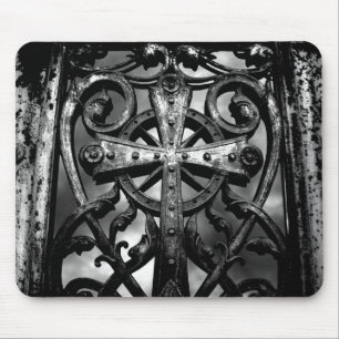 Begraafplaats kruis in hart muismat