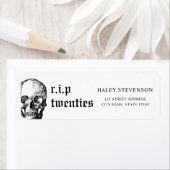 Begrafenis 30th RIP Twenties 20s Grappige schedel  Etiket (Insitu)