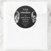 Begrafenis 30th RIP Twenties 20s Grappige schedel  Ronde Sticker (Tas)