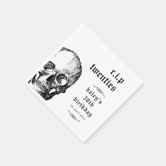 Begrafenis 30th RIP Twenties 20s Grappige schedel Servet (Hoek)