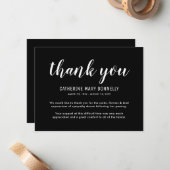 Begrafenis bedankje Opmerking | gedragsympathie Notitiekaartje (Voorkant / Achterkant in situ)