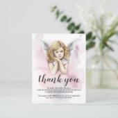 Begrafenis bedankje Opmerking | hemelse meisje eng Bedankkaart (Staand voorkant)