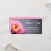 Begrafenis bedankje Opmerking | Roze chrysanten Kaart (Voorkant / Achterkant in situ)